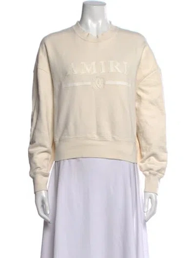 Pre-owned Amiri Graphic Print Crew Neck Sweater In Neutrals
