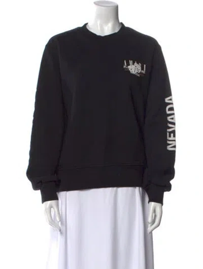Pre-owned Amiri Graphic Print Crew Neck Sweatshirt In Black