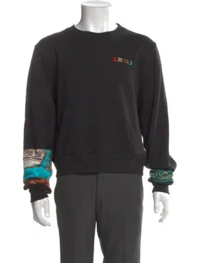 Pre-owned Amiri Graphic Print Crew Neck Sweatshirt In Black