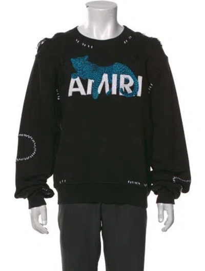 Pre-owned Amiri Graphic Print Crew Neck Sweatshirt In Black