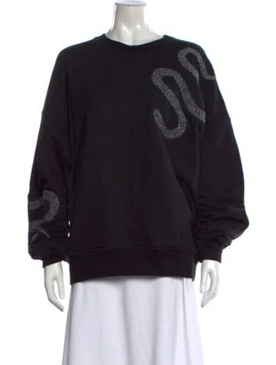 Pre-owned Amiri Graphic Print Crew Neck Sweatshirt In Black