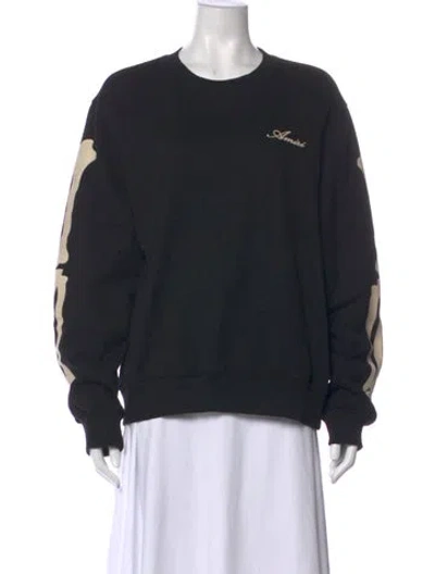 Pre-owned Amiri Graphic Print Crew Neck Sweatshirt In Black