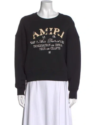 Pre-owned Amiri Graphic Print Crew Neck Sweatshirt In Black