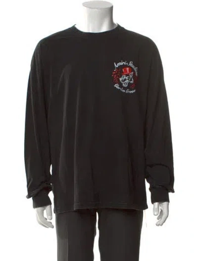 Pre-owned Amiri Graphic Print Crew Neck Sweatshirt In Black