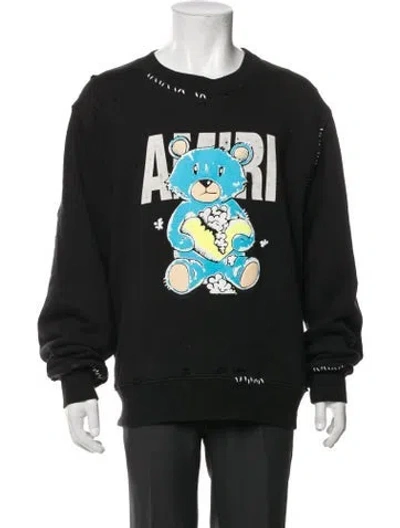 Pre-owned Amiri Graphic Print Crew Neck Sweatshirt In Black