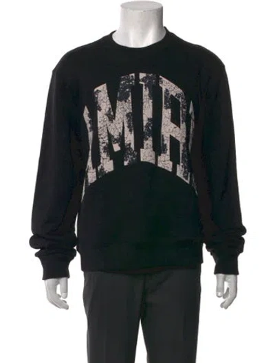Pre-owned Amiri Graphic Print Crew Neck Sweatshirt In Black