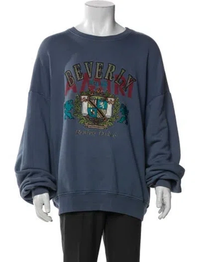 Pre-owned Amiri Graphic Print Crew Neck Sweatshirt In Blue