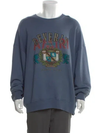 Pre-owned Amiri Graphic Print Crew Neck Sweatshirt In Blue