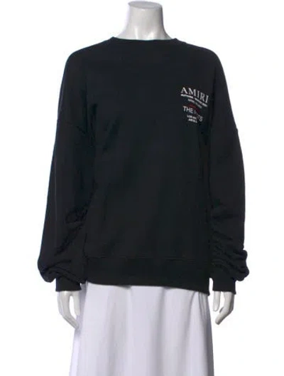 Pre-owned Amiri Graphic Print Crew Neck Sweatshirt In Blue