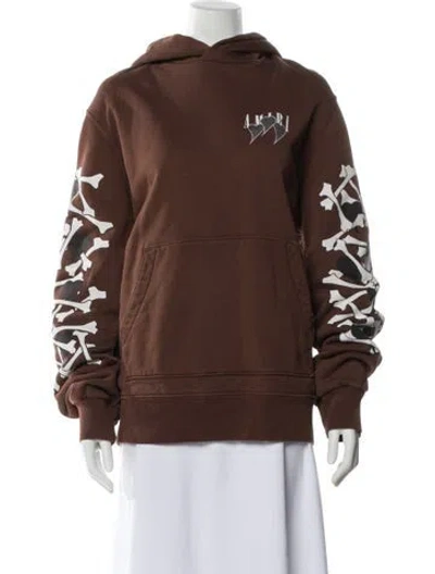 Pre-owned Amiri Graphic Print Crew Neck Sweatshirt In Brown