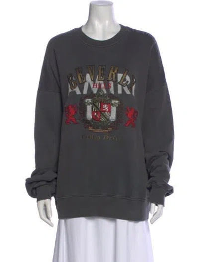 Pre-owned Amiri Graphic Print Crew Neck Sweatshirt In Gray