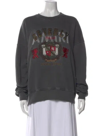 Pre-owned Amiri Graphic Print Crew Neck Sweatshirt In Gray