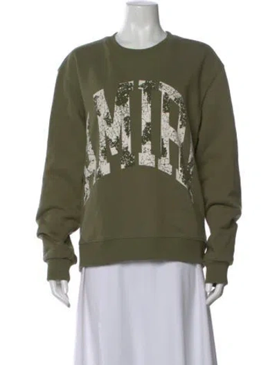 Pre-owned Amiri Graphic Print Crew Neck Sweatshirt In Green