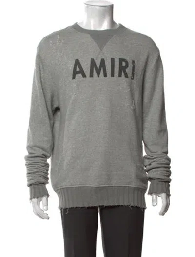 Pre-owned Amiri Graphic Print Crew Neck Sweatshirt In Grey