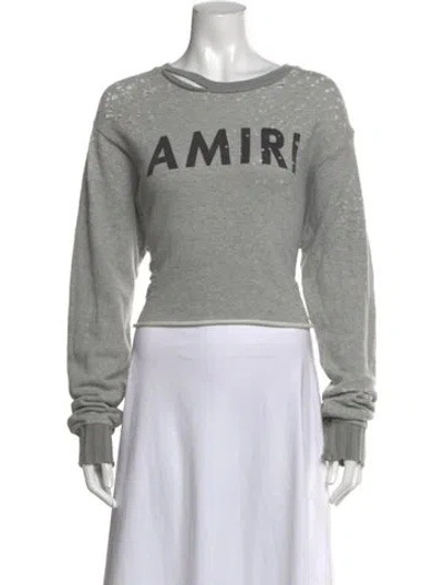 Pre-owned Amiri Graphic Print Crew Neck Sweatshirt In Grey
