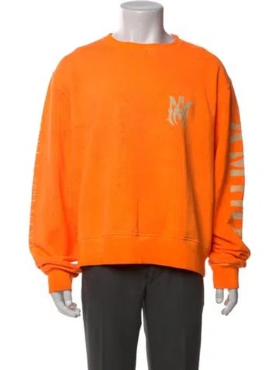 Pre-owned Amiri Graphic Print Crew Neck Sweatshirt In Orange