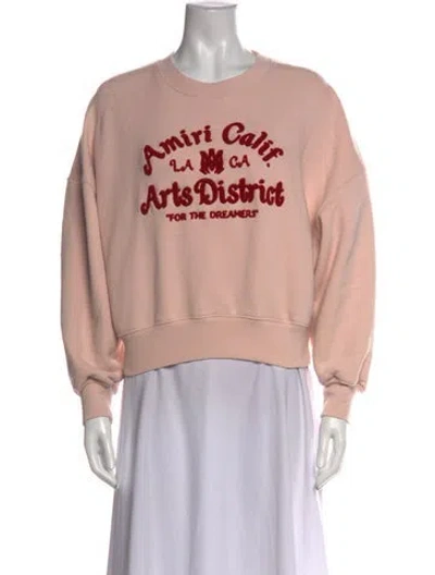 Pre-owned Amiri Graphic Print Crew Neck Sweatshirt In Pink