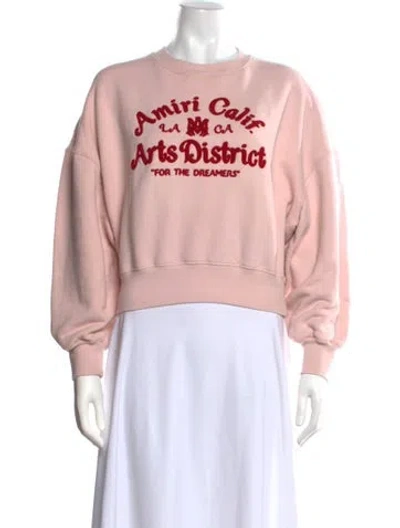 Pre-owned Amiri Graphic Print Crew Neck Sweatshirt In Pink