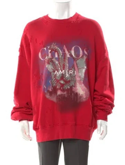 Pre-owned Amiri Graphic Print Crew Neck Sweatshirt In Red