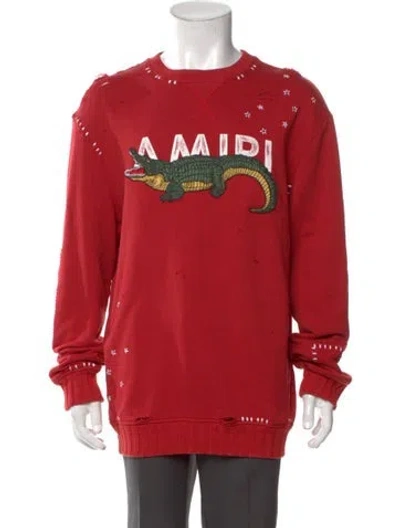 Pre-owned Amiri Graphic Print Crew Neck Sweatshirt In Red