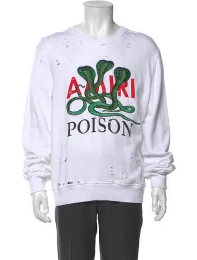Pre-owned Amiri Graphic Print Crew Neck Sweatshirt In White