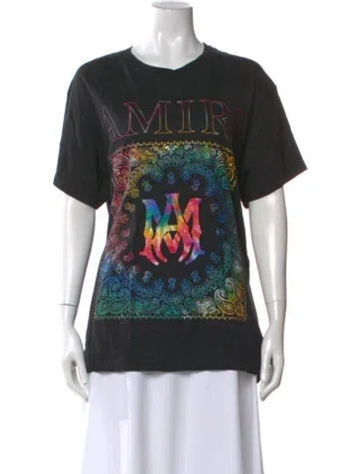 Pre-owned Amiri Graphic Print Crew Neck T-shirt In Black
