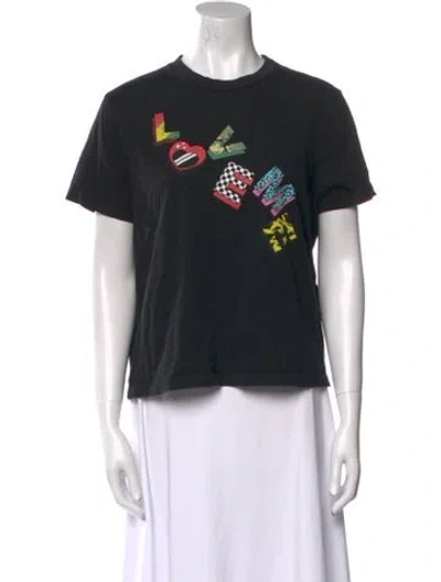 Pre-owned Amiri Graphic Print Crew Neck T-shirt In Black