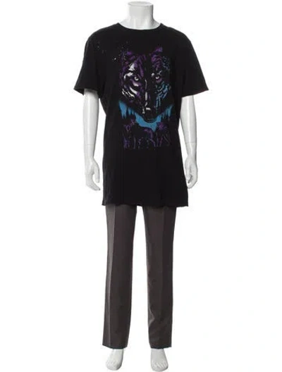 Pre-owned Amiri Graphic Print Crew Neck T-shirt In Black