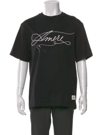 Pre-owned Amiri Graphic Print Crew Neck T-shirt In Black