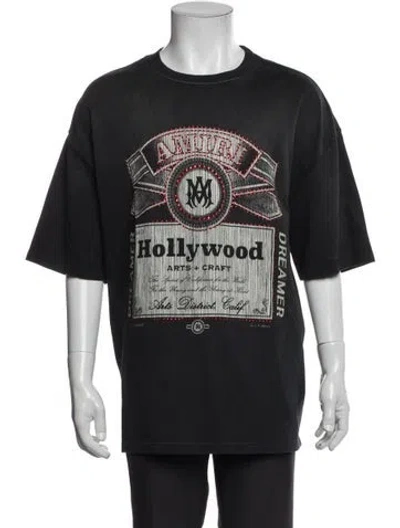 Pre-owned Amiri Graphic Print Crew Neck T-shirt In Black
