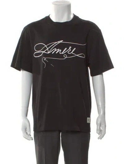 Pre-owned Amiri Graphic Print Crew Neck T-shirt In Black