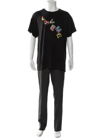 Pre-owned Amiri Graphic Print Crew Neck T-shirt In Black
