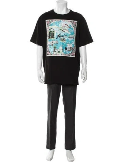 Pre-owned Amiri Graphic Print Crew Neck T-shirt In Black