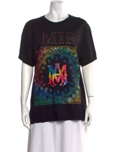Pre-owned Amiri Graphic Print Crew Neck T-shirt In Black
