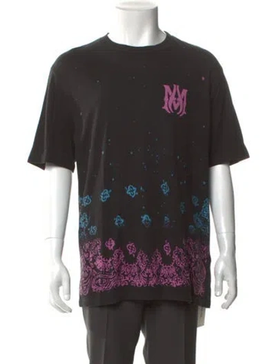 Pre-owned Amiri Graphic Print Crew Neck T-shirt In Black