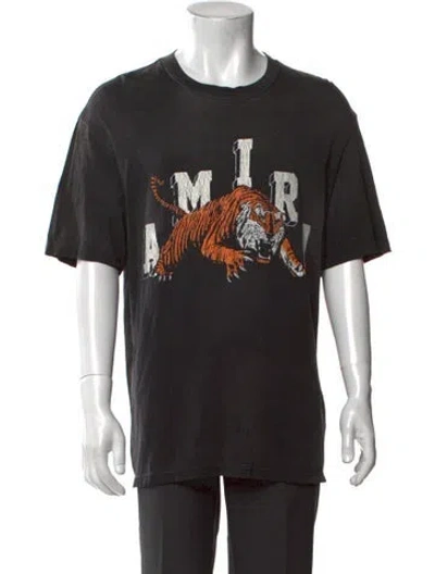 Pre-owned Amiri Graphic Print Crew Neck T-shirt In Black