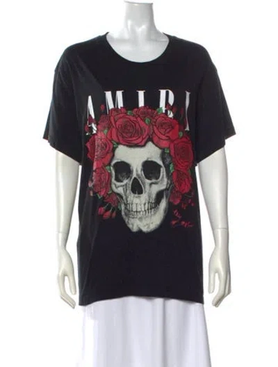 Pre-owned Amiri Graphic Print Crew Neck T-shirt In Black