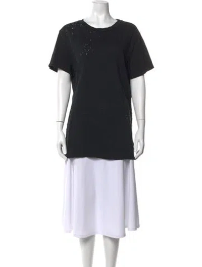 Pre-owned Amiri Graphic Print Crew Neck T-shirt In Black