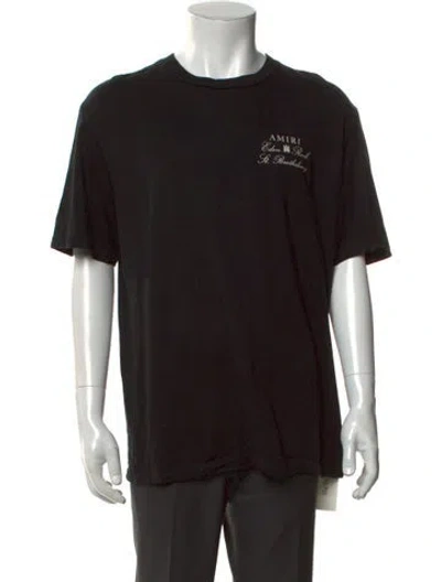 Pre-owned Amiri Graphic Print Crew Neck T-shirt In Black
