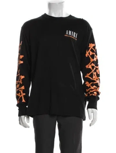 Pre-owned Amiri Graphic Print Crew Neck T-shirt In Black