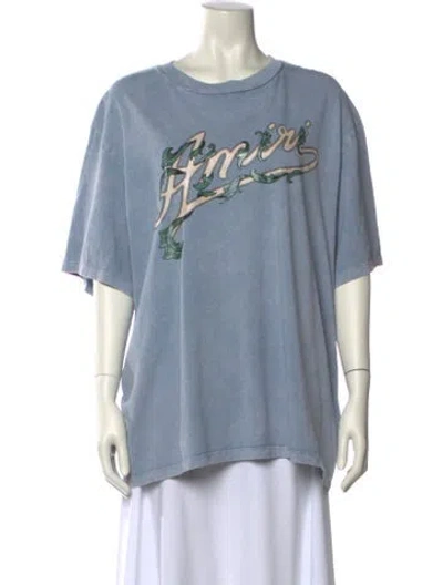 Pre-owned Amiri Graphic Print Crew Neck T-shirt In Blue