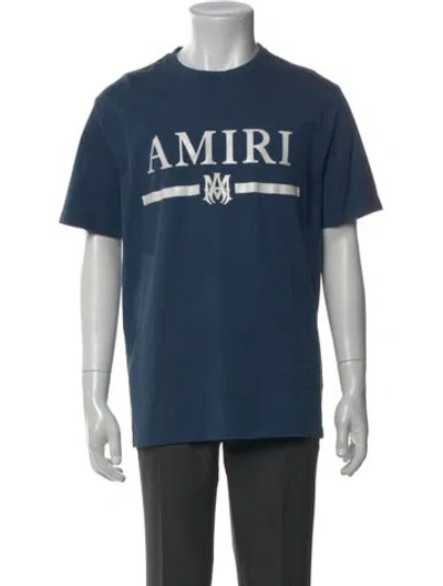 Pre-owned Amiri Graphic Print Crew Neck T-shirt In Blue