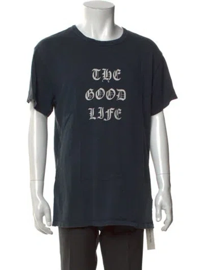 Pre-owned Amiri Graphic Print Crew Neck T-shirt In Blue