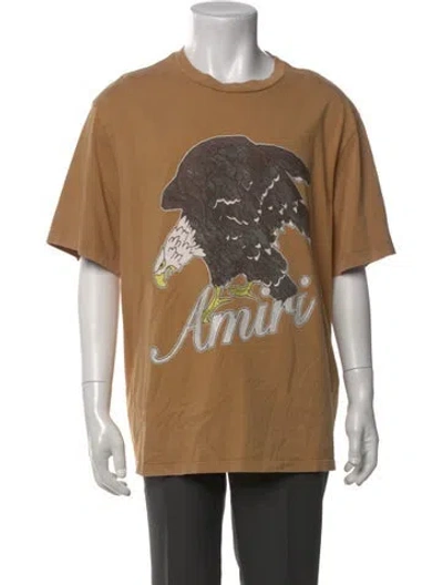 Pre-owned Amiri Graphic Print Crew Neck T-shirt In Brown