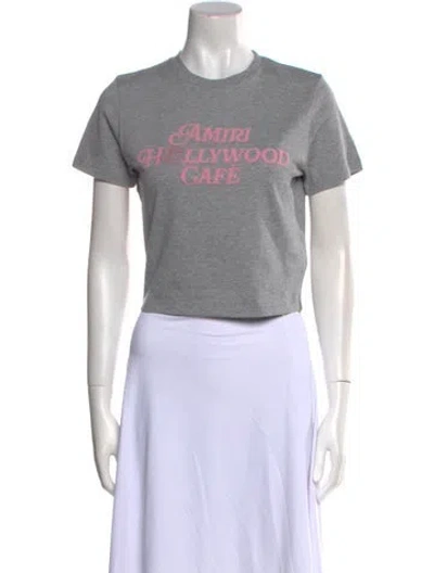 Pre-owned Amiri Graphic Print Crew Neck T-shirt In Gray