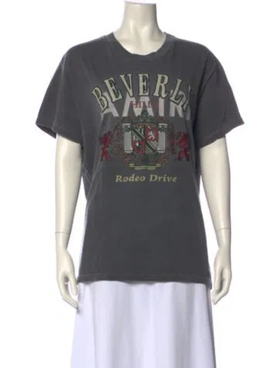 Pre-owned Amiri Graphic Print Crew Neck T-shirt In Gray