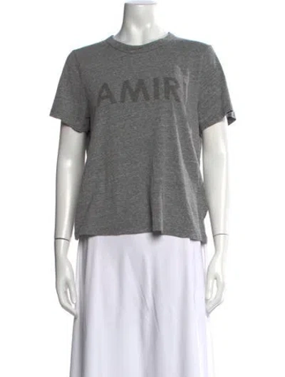 Pre-owned Amiri Graphic Print Crew Neck T-shirt In Gray