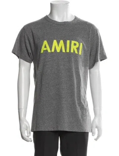 Pre-owned Amiri Graphic Print Crew Neck T-shirt In Gray