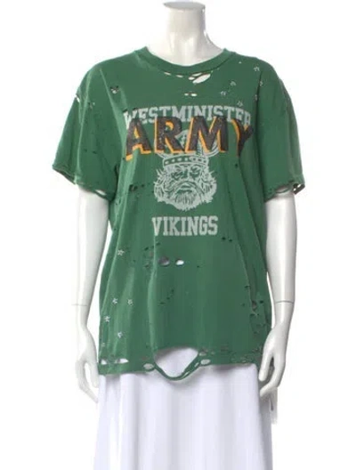 Pre-owned Amiri Graphic Print Crew Neck T-shirt In Green