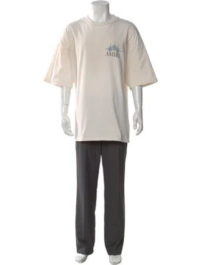 Pre-owned Amiri Graphic Print Crew Neck T-shirt In Neutral